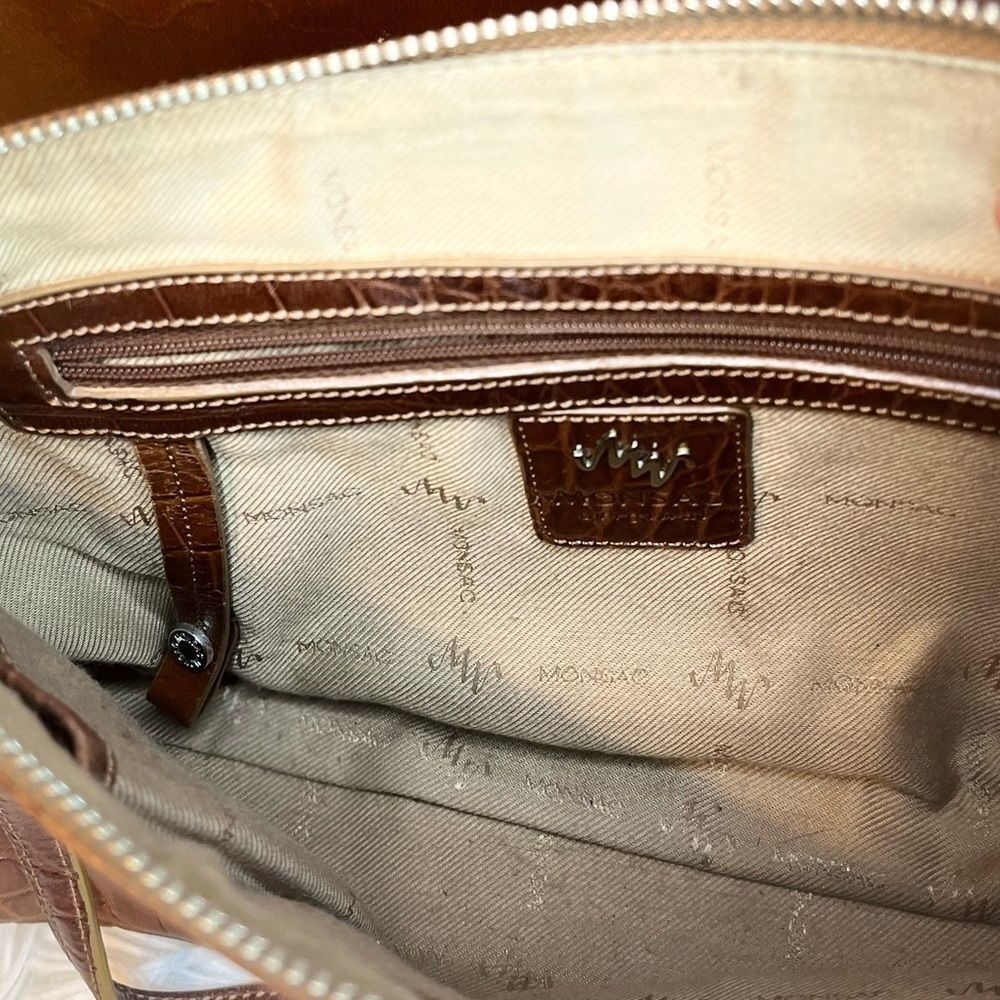 Monsac Leather Snakeskin Bag Shoulder Purse​​​ - Picture 13 of 15